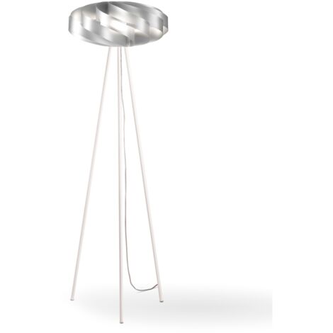Piantana Moderna Flat Polilux ® Argento E Metallo 1 Luce E27