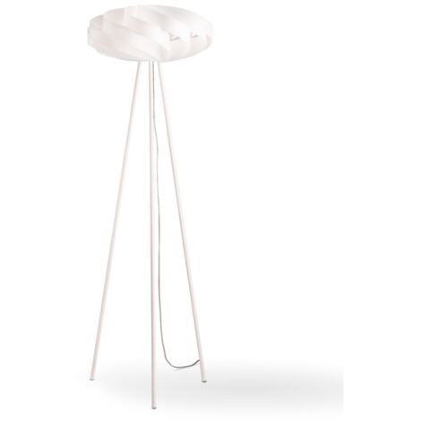 Piantana Moderna Flat Polilux ® Bianco E Metallo 1 Luce E27