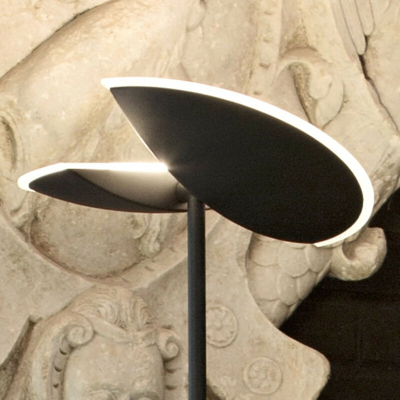 Image of Piantana moderna gea luce ping pong gpin01 led alluminio vetro lampada terra