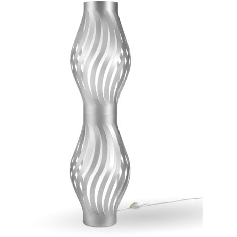 Piantana Moderna Helios Polilux ® Argento 2 Luci E27 H123Cm