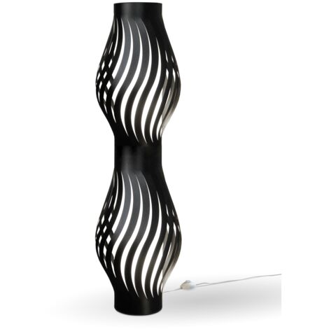 Piantana Moderna Helios Polilux ® Nero 2 Luci E27 H123Cm