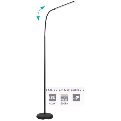Piantana Moderna Laroa Policarbonato Nero Luce Led Integrato 4,2W