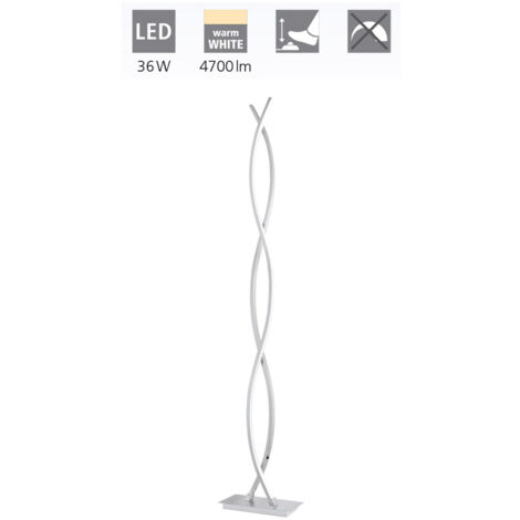 Piantana Moderna Lasana 2 Acciaio Cromo Luce Led Integrato 36W