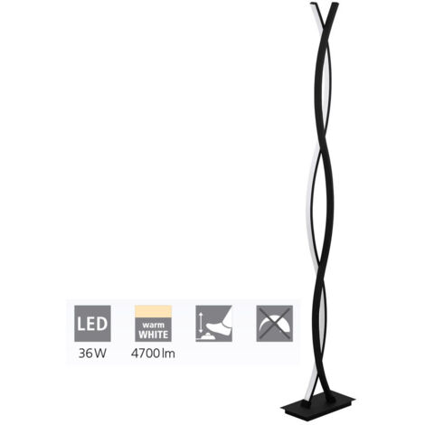 Piantana Moderna Lasana 3 Acciaio Nero Luce Led Integrato 36W