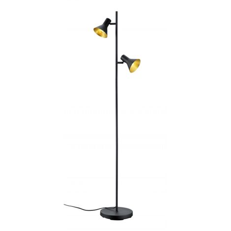 Piantana Moderna Minimal 2 Faretti Spot E14 Nina Nero e Oro Trio Lighting
