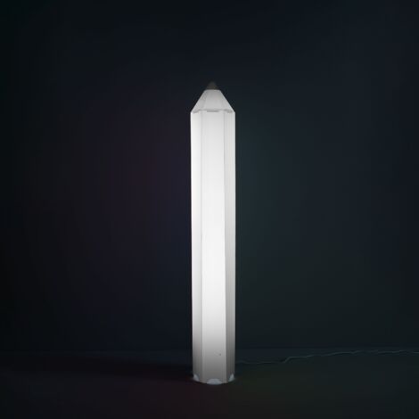 Piantana Moderna Pin Pen Polilux ® Bianco Con Punta Nera Nero 2 Luci E27