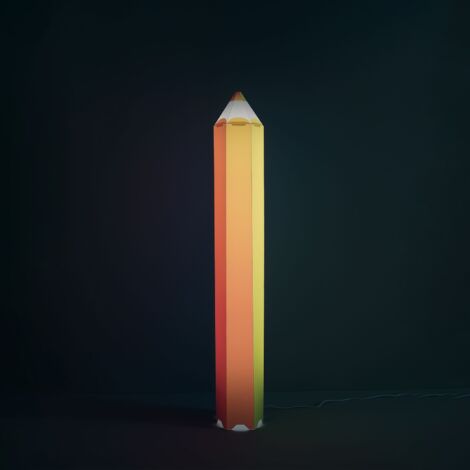 Piantana Moderna Pin Pen Polilux ® Grafica Arcobaleno 2 Luci E27