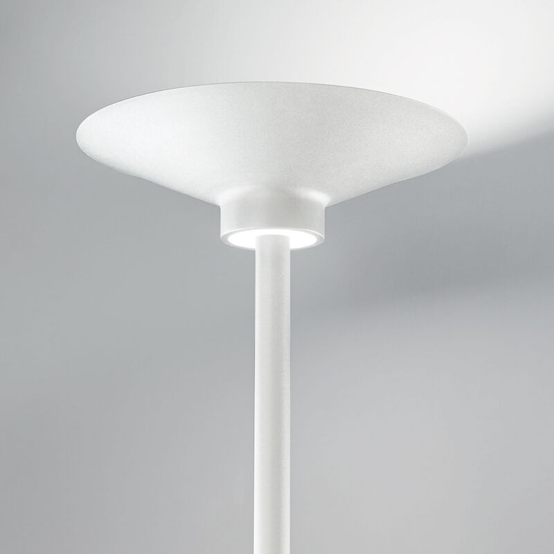 Image of Piantana Moderna Ping-Pong Alluminio Bianco Opaco e Vetro Led 48W
