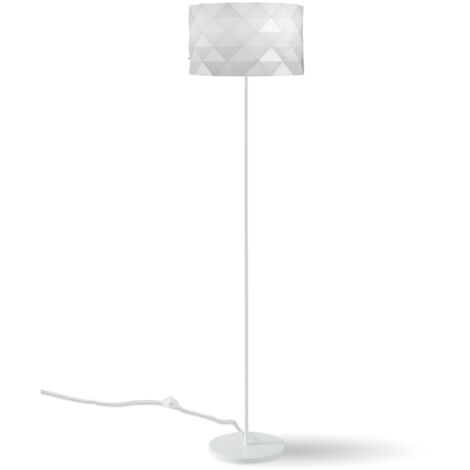 Piantana Moderna Prisma Polilux ® Bianco E Metallo 1 Luce E27