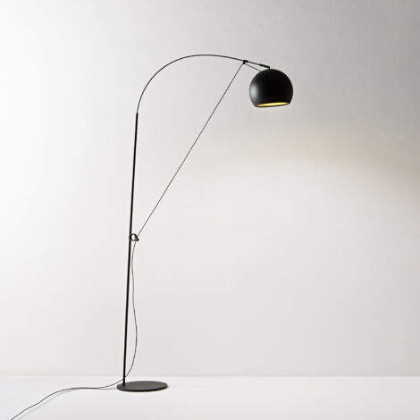Piantana Moderna Pulley Metallo Oro E Nero Opaco 1 Luce E27
