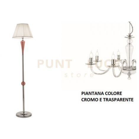 PIANTANA PAGANINI CRISTALLO/CROMO 1 LUCE ATTACCO E27 H.153+26CM
