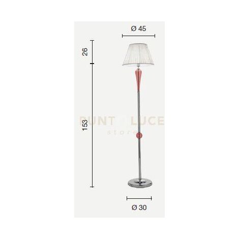 PIANTANA PAGANINI RUBINO/CROMO 1 LUCE ATTACCO E27 H.153+26CM