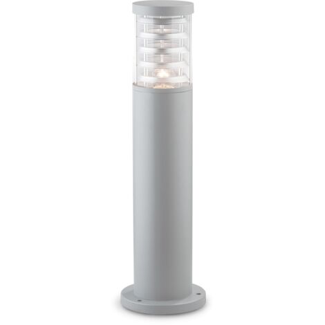 Piantana-Palo Da Esterno Moderna Tronco Alluminio Grigio 1 Luce E27 H40Cm