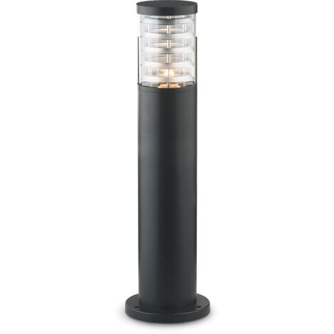 Piantana-Palo Da Esterno Moderna Tronco Alluminio Nero 1 Luce E27 H40Cm