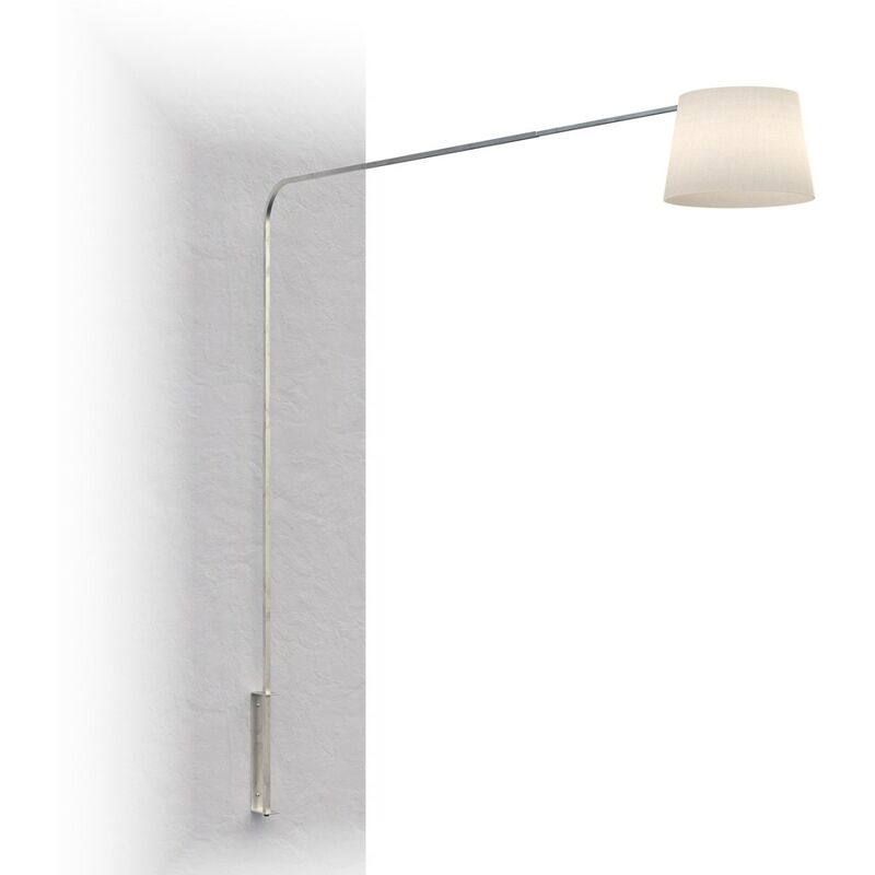 Image of Piantana parete arco moderna top light corner 1189 b7 e27 led metallo lampada parete braccio cono, paralume bianco