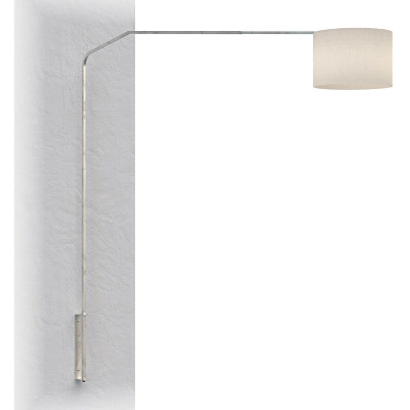 Image of Piantana parete arco moderna top light slope 1188 b7 e27 led metallo tessuto lampada braccio parete, paralume bianco