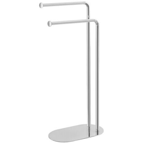 PIANTANA PORTA ASCIUGAMANI BAGNO 2 BRACCI CROMATI P.17xL.30xH.80,5cm FERIDRAS