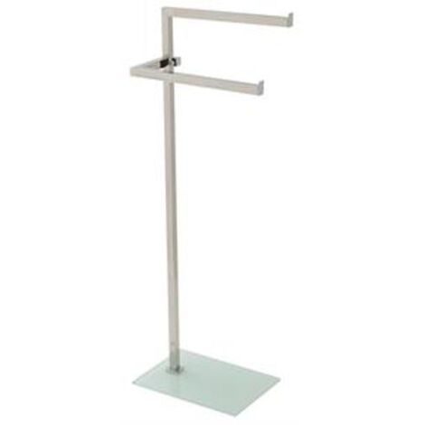 PIANTANA PORTA ASCIUGAMANI H86,5 CM ACCIAIO CROMATO CON BASE IN VETRO