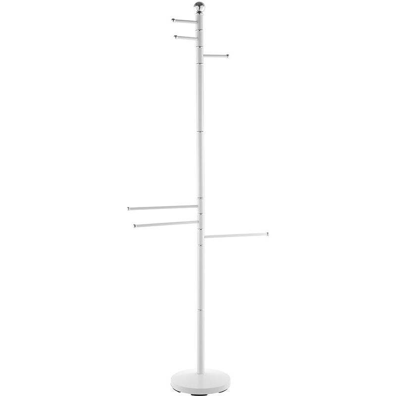 Piantana Per Accappatoio Alta 177 Cm Con 6 Bracci In Acciaio Bianco