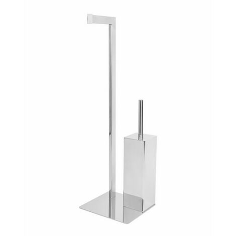 Piantana porta scopino zeus  Cromo cm 20 x h. 64 x 18METAF