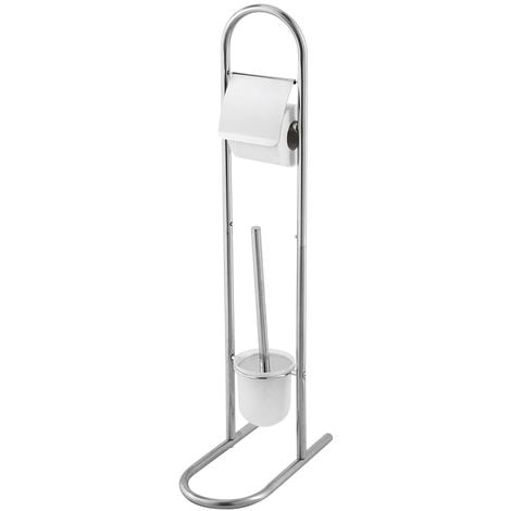 FERIDRAS Piantana Portarotolo e Portascopino in Acciaio cromato