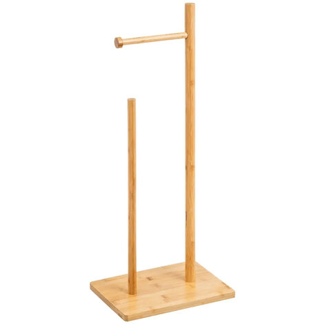 Portarotoli Carta Igienica In Bambù - Contenitore Per 4 Rotoli Da Terra - Design Moderno E Naturale - Foto 11