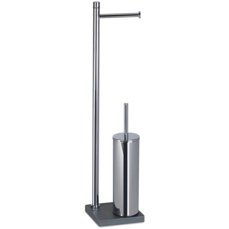 piantana portarotolo e scopino wc gedy "trilly" in acciaio inox grigio