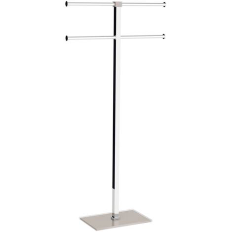 Piantana portasciugamani acciaio inox e resine termoplastiche serie Rainbow Gedy RA31 Tortora Chiaro Trasparente