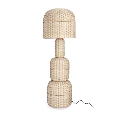 Piantana sikkim rattan in metallo e rattan h 157 cm