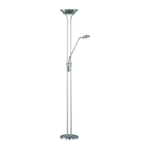 Piantana Spock Led Con Luce Spot da Lettura Dimmerabile Nichel Trio Lighting