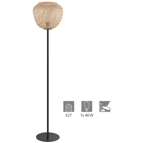 Piantana Vintage Dembleby Acciaio Nero 1 Luce E27