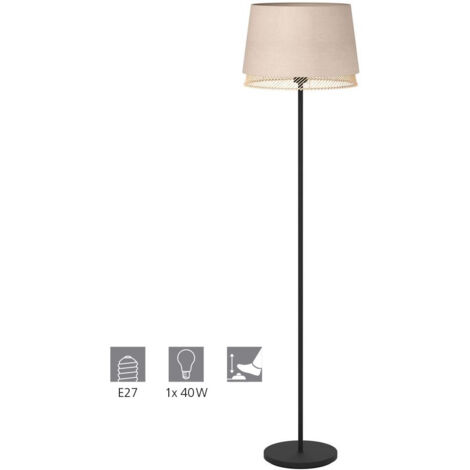 Piantana Vintage Tabley Acciaio Nero 1 Luce E27