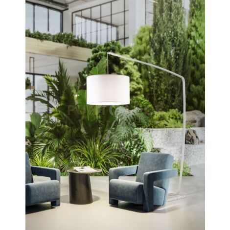 Piantana Zoe metallo e base marmo colore bianco con paralume bianco attacco E27