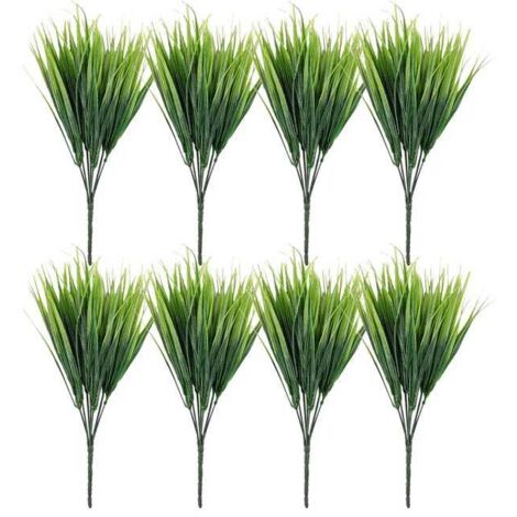 Piante Artificiali Decorative (8 Pezzi) – Erba Finta per Giardino e Vasi Esterni