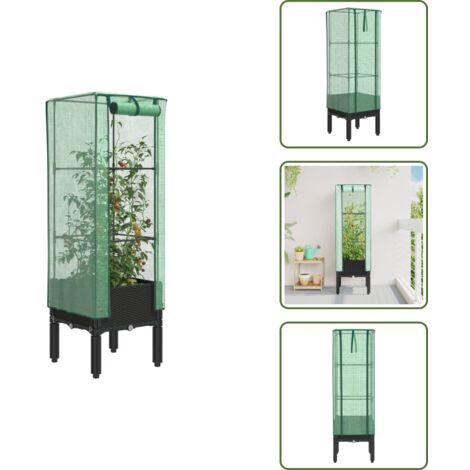 Piante - vidaXL Letto Rialzato con Copertura Serra Effetto Rattan 40x40x140 cm - Verdure