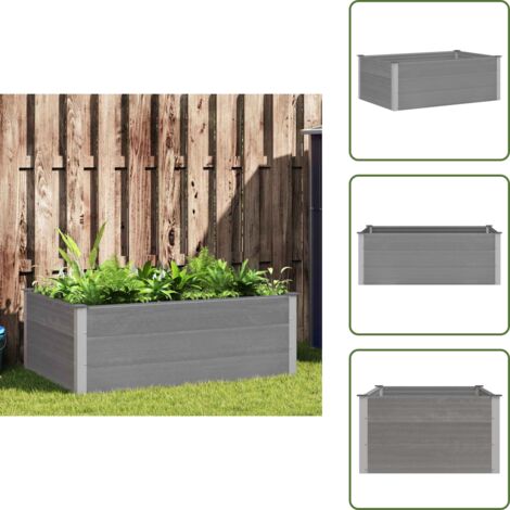 Piante - vidaXL Letto Rialzato da Giardino in WPC 150x100x54 cm Grigio - Fiori