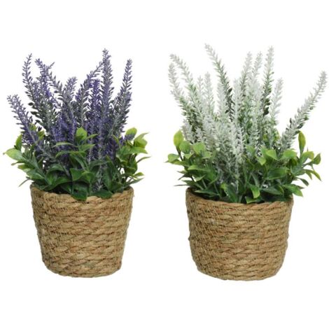 Piantina finta di Lavanda con cestino