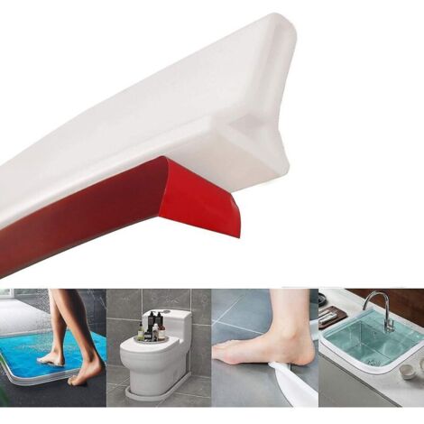 Piao Bande de rétention d'eau Pliante pour Douche, barrière d'eau de seuil de Douche en Silicone Auto-adhésive Facile à Installer Barrière d'eau de séparation Sèche et Humide