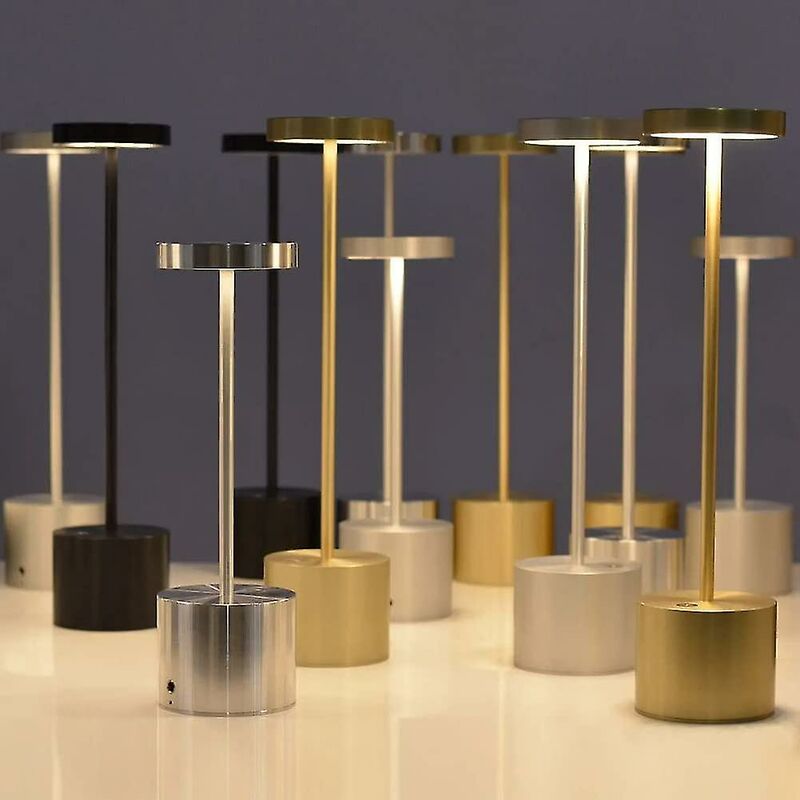 Crea - Piao – lampe de Table Led sans fil, petite lampe de bureau en métal Rechargeable, 2 niveaux de gradation, moderne, hôtel, Restaurant, chambre