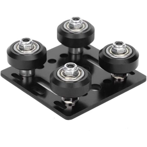 Piastra a portale con scanalatura a V nera, piastra a barra a portale mini a V, piccola ruota a V con piastra, per accessori per stampanti 3D, profili in alluminio, standard europeo 2020