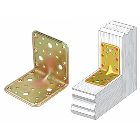 Piastra acciaio angolare 20 pz.per fissaggio travi legno 90x90x90 - Salone