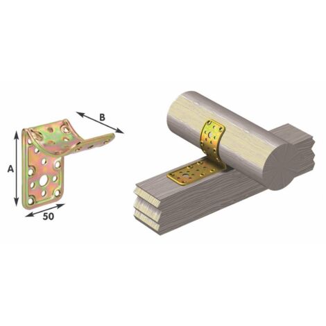 Piastra acciaio giunzione incrocio tonda piana 25pz. per fissaggio pali legno mm.50x80x80 - Salone