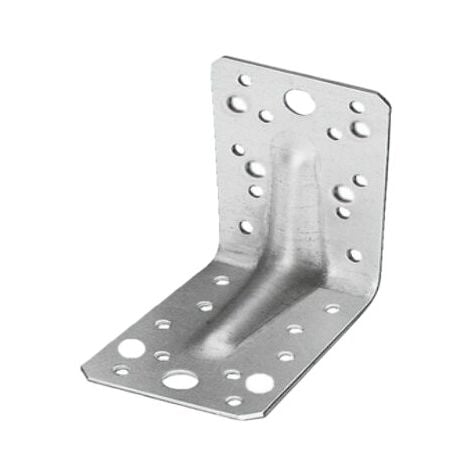 Piastra angolare 90° con nervatura staffa ancoraggio scarpa per fissaggio legno - Codice: KS 05