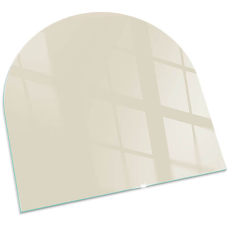 Piastra Decorativa in Vetro per Camino Vetro Resistente al Calore Protezione del Pavimento dal Calore Colore Beige 100x100 cm