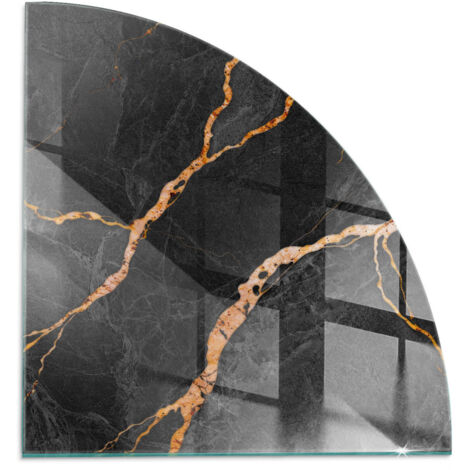 Piastra Decorativa in Vetro per Camino Vetro Resistente al Calore Protezione del Pavimento dal Calore Elegante marmo con venature 1/4 100x100 cm