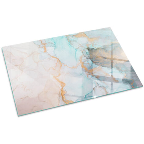 Piastra Decorativa in Vetro per Camino Vetro Resistente al Calore Protezione del Pavimento dal Calore Motivo astratto fluido 100x70 cm