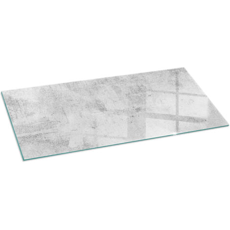 Piastra Decorativa in Vetro per Camino Vetro Resistente al Calore Protezione del Pavimento dal Calore Texture in cemento grezzo 125x50 cm
