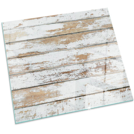 Piastra Decorativa in Vetro per Camino Vetro Resistente al Calore Protezione del Pavimento dal Calore Una tavola di legno danneggiata Quadrato 50x50