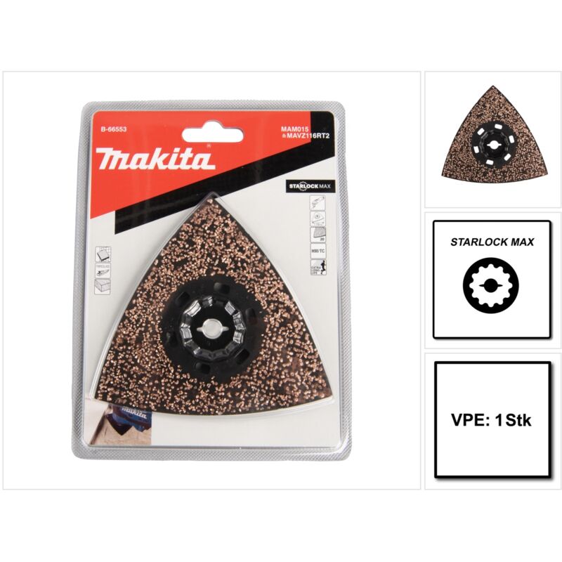 Riff Piastra per smerigliare, fresare, raschiare, 116 mm Starlock Max - K20 - hm / riff - MAM015 - Malta / Collante per piastrelle / Calcestruzzo