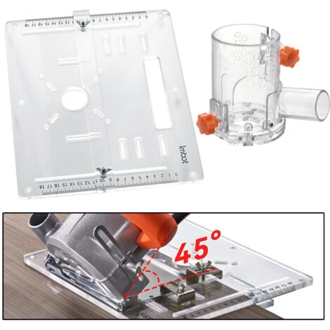 Piastra di base per macchina da taglio in acrilico da 8 mm di spessore per sega circolare da 10,2 cm, guida a 45/90 gradi con scala millimetrica, tavola invertita